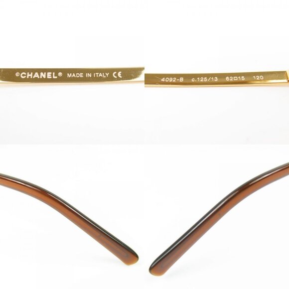 ✨ RARE Chanel Vintage Sunglasses Rhinestone CC Logo Rimless Gradient Gold Y2K - Picture 11 of 12